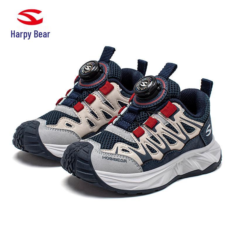 Happy Bear Spring & Autumn Breathable Sports Shoes for Kids - Double Mesh, Comfortable, Outdoor Running Sneakers 34 темно-синий