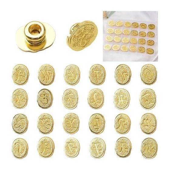Constellation Wax Seal Stamp Kit, 15 Pieces Sealing Stamp Vintage (Letter)