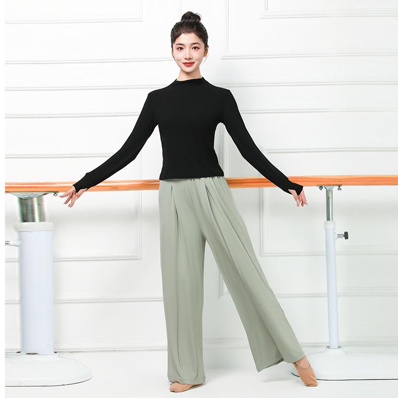 

Женский костюм для практики китайского классического танца с длинным рукавом без пальцев для современного искусства и экзаменов L