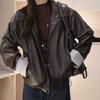 Women S Spring Autumn Pu Leather Casual Pocket Motorcycle Jacket