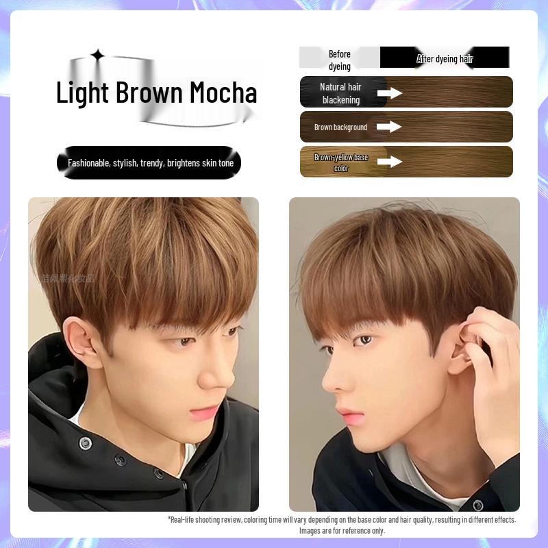 Men's Milk Tea Gray No-Bleach Hair Dye Cream