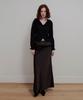 Aobteu Balloon Detail Satin Skirt - Black