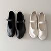 Soft Leather French Minimalist Round Head Shallow Mouth Mary Jane Women's Shoes One-word Buckle Strap Flat Ballet Shoes Commuter Shoes
