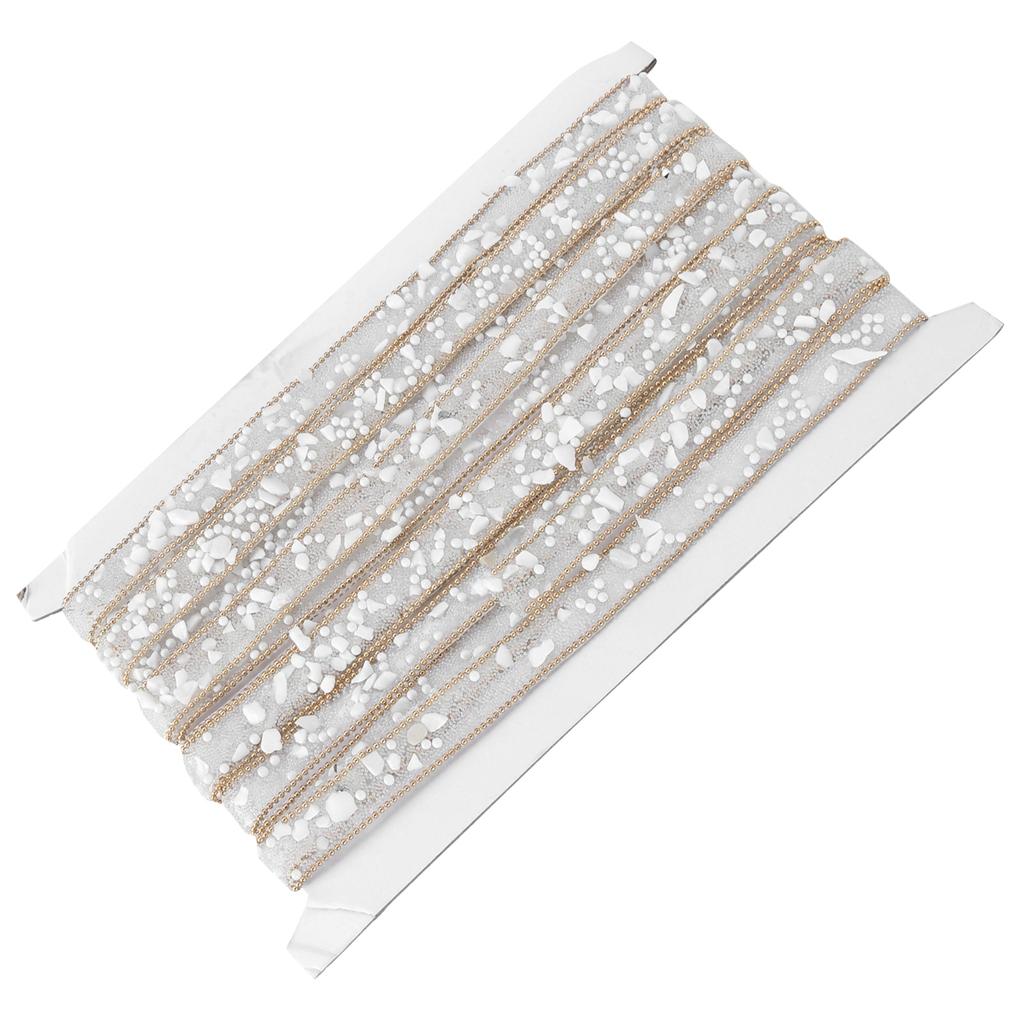 5 Yards Gold Edge Shell Glue Mesh Ribbon for DIY Shoes Hats Phone Stickers Decorative Belt