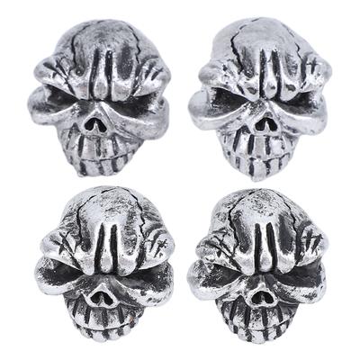 4PCS Tires Valve Stem Cap Universal Fit Skull Style Cool Look Valve Stem Cover for Car Truck Bike