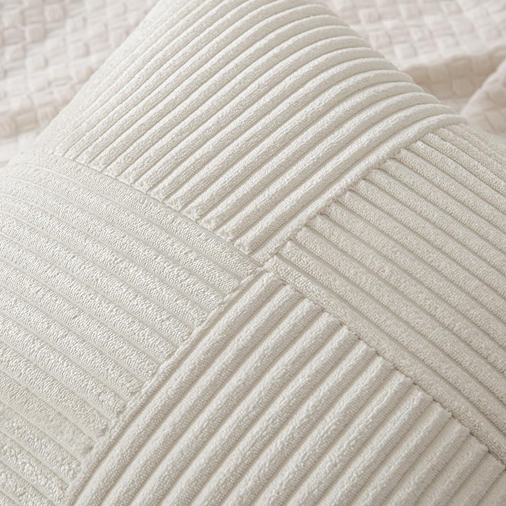 Simple Style Polyester Cushion Cover Stripe Pillow Cover White Beige Pink Solid Color Pillowcase for Sofa Living Room Home Decor