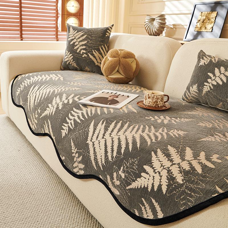 Special-shaped sofa cushion Straight row leather sofa seat cushion Fixed non-slip Irregular one-piece sofa cover universal in all seasons