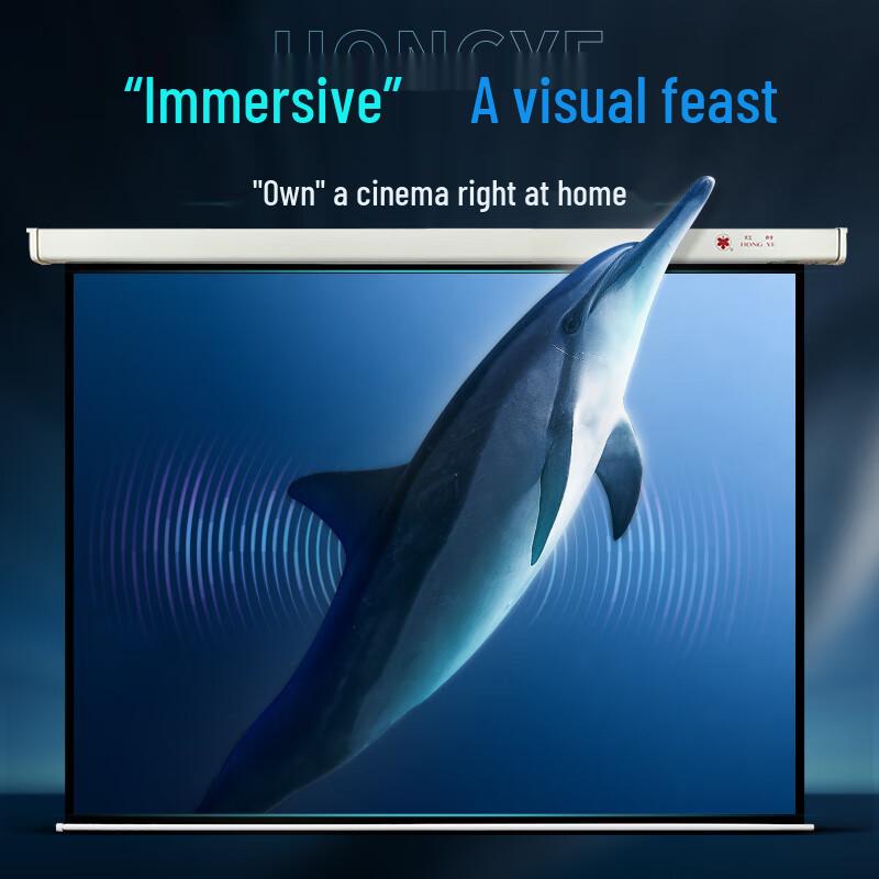 Red Leaf 100-inch 16:9 Electric Projector Screen with Remote