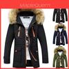 Luxuriöser Herren-Trenchcoat mit Pelzhaube Warmer Winterparka für Outdoor-Abenteuer