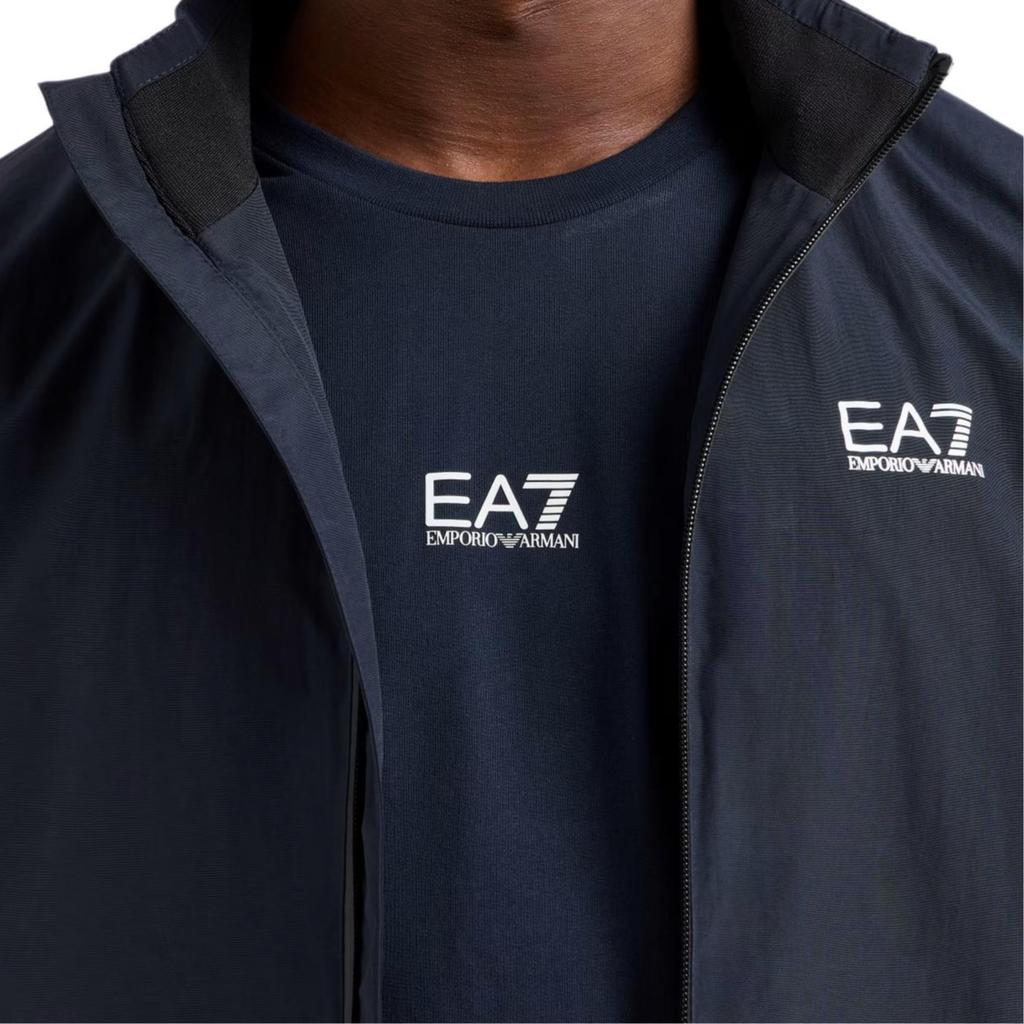 Emporio Armani EA7 Solid Color Stand Collar Zipper Logo Long Sleeve Jacket Men jackets Navy-Blue 7M000424-AF13569-UB102