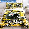 Pittsburgh Steelers Logo Art 3pcs Bedding,Including 1pc Duvet Cover And 2pcs Pillowcases Perfect for Christmas,Ideal for Bedroom, Dormitory