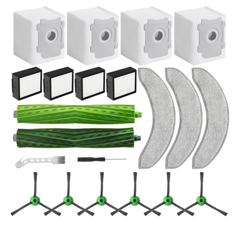 LITE-Ersatzteile Für Irobot Roomba Combo J7+ J9+,Zubehör Enthält 1 Satz Gummibürsten,Filter,Seitenbürsten