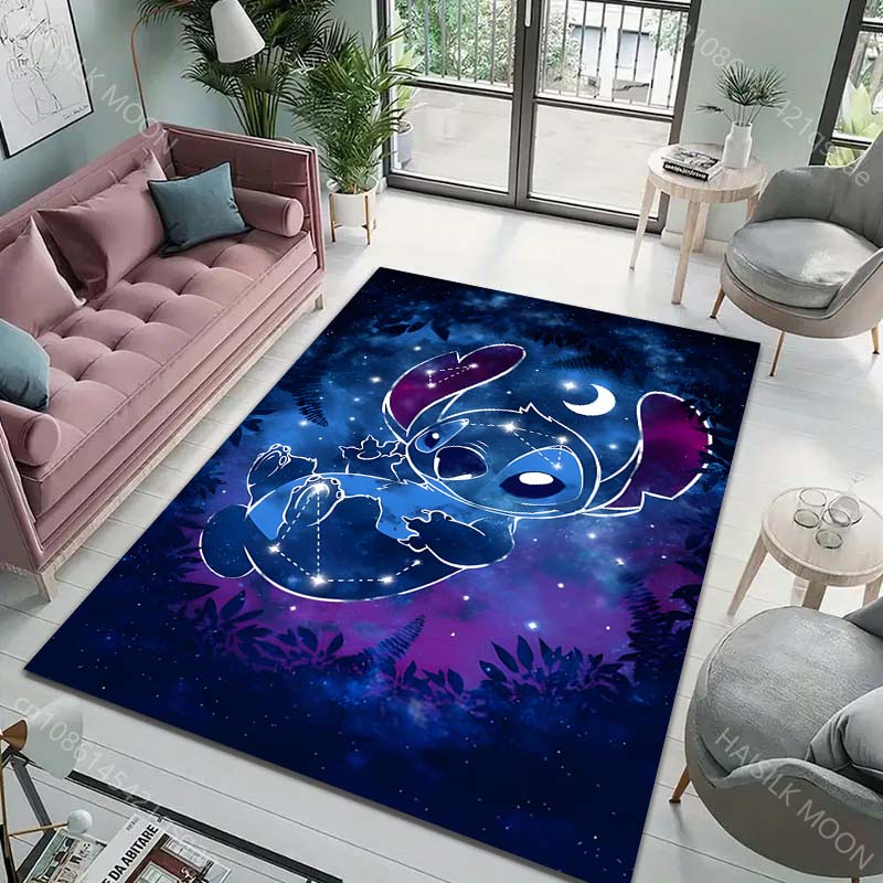 Potdemiel 3D Stitch Cartoon Rug Carpet for Living Room Children Bedroom Mat Sofa Doormat Floor Rug Home Decor Mat Fast Shipping