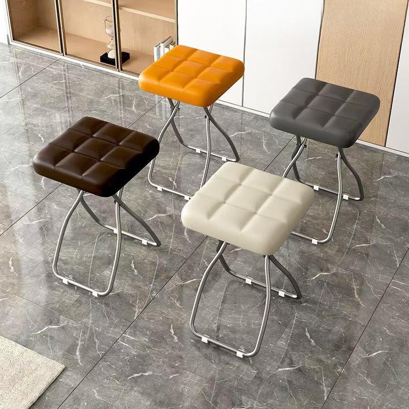 Home Light Luxury Folding Square Stool Home Foyer Shoe Changing Stool Study Chair Dining Table Stool Coffee Shop Chair