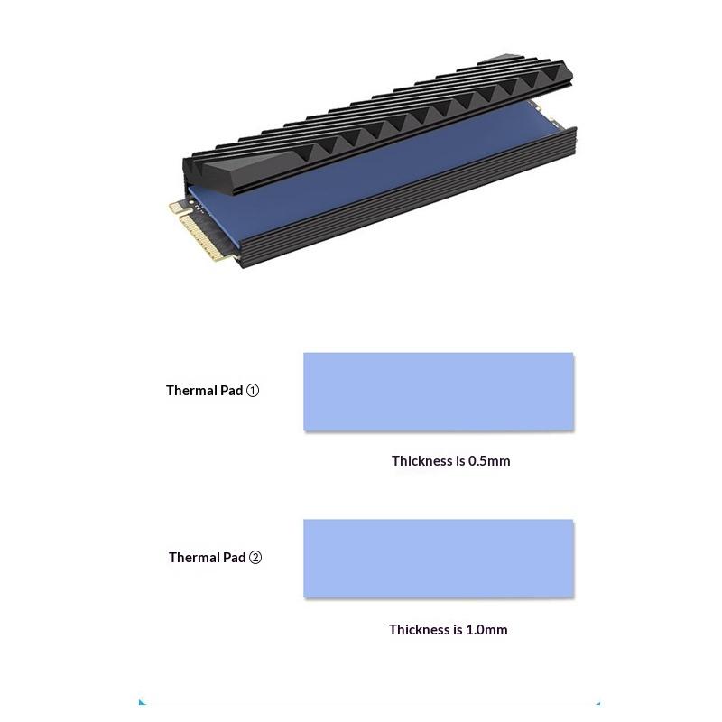 M.2 Ssd Heatsink Cooling Hard Drive 2280 Nvme Ngff Ssd Cooling Aluminum Cooler Radiator W Thermal Silicone Pad For Motherboard