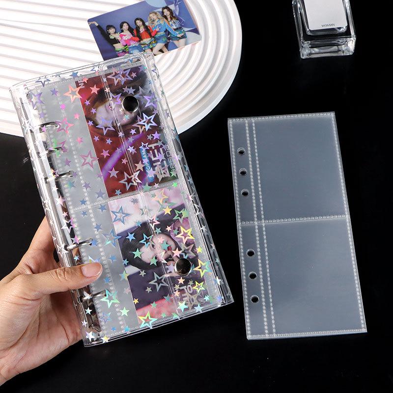 Ultra-Narrow A6 Card Album Inner Page: 1-2 Pocket Vertical PP Insert, 3-Inch Small Card Double-Layer Storage