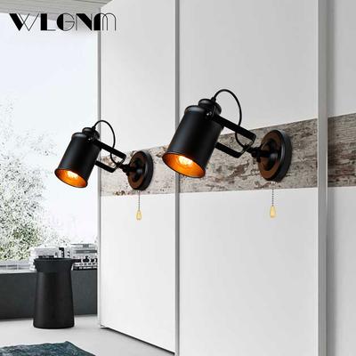 Retro Vintage Wall Lamp Light With Switch Decor For Bedroom Living Room Hall Bed Side Adjustable Antique Rustic Led Lights Lamps