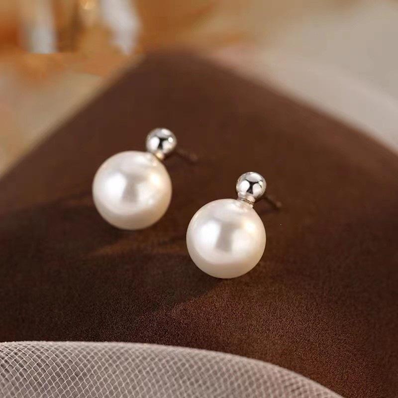 2023 Niche Design Sterling Silver Pearl Stud Earrings for Women - Elegant, Light Luxury Jewelry