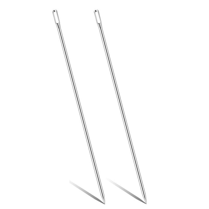 Профессиональные иглы для обивки 8  2 шт. Большие длинные швейные иглы Ручные швейные иглы Для кожаных проектов серебряный