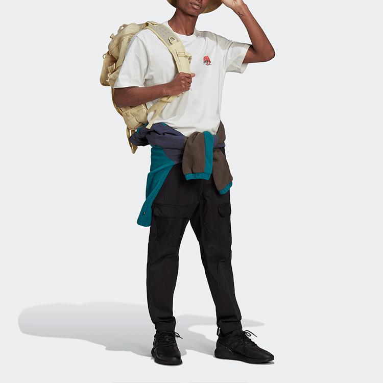 Adidas Originals Trefoil Print Sport Rundhals Kurzarm T-Shirt Herren Oberteile Weiß HF4761