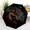 1PC Celtic Tree of Life Umbrella Portable Folding Umbrella Iron Frame Hole Bone Structure Outdoor Home Umbrella A15