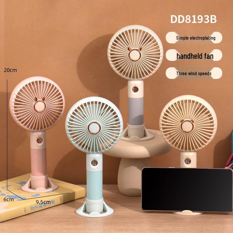 Ventilador portátil USB de dibujos animados - Mini ventilador eléctrico de escritorio para uso en exteriores