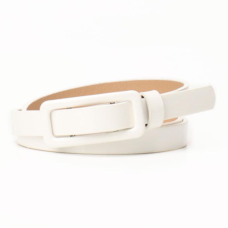 No Perforated Patent Leather Buckle Women'S Belt Jeans Dress Decorative Belt Candy-Colored Small Belt