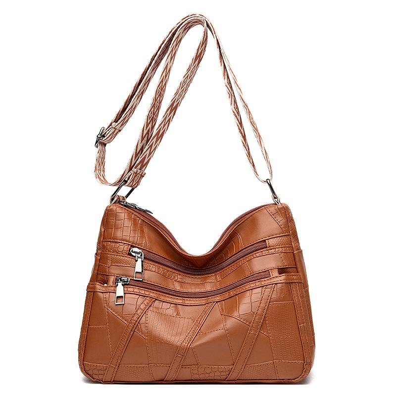 Middle-aged and Elderly Bag Middle-aged Soft Leather Single-shoulder Crossbody Bag Large-capacity Grandma Bag Casually