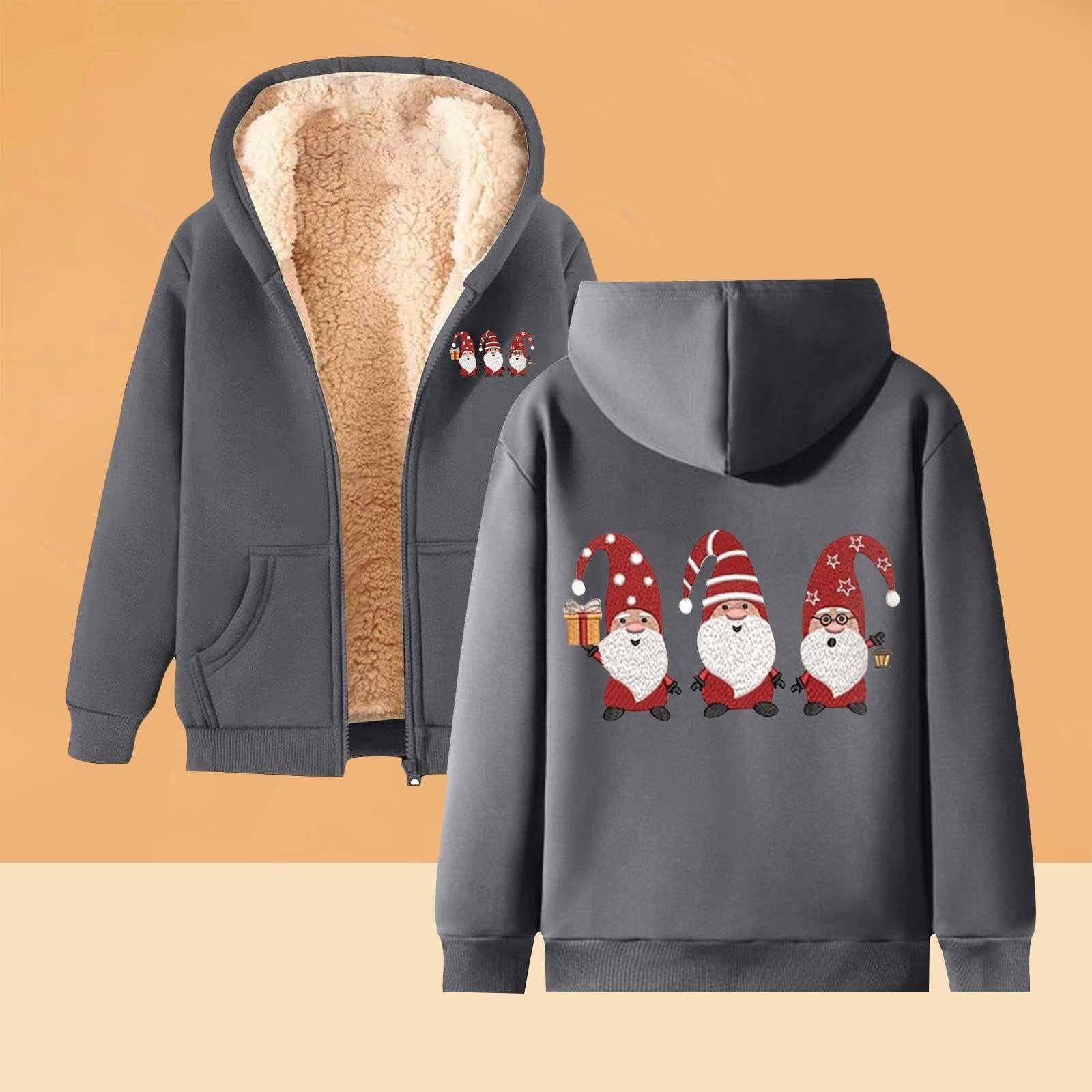 

Женская плюшевая и толстая теплая свободная куртка-кардиган с капюшоном и принтом XXXXXL