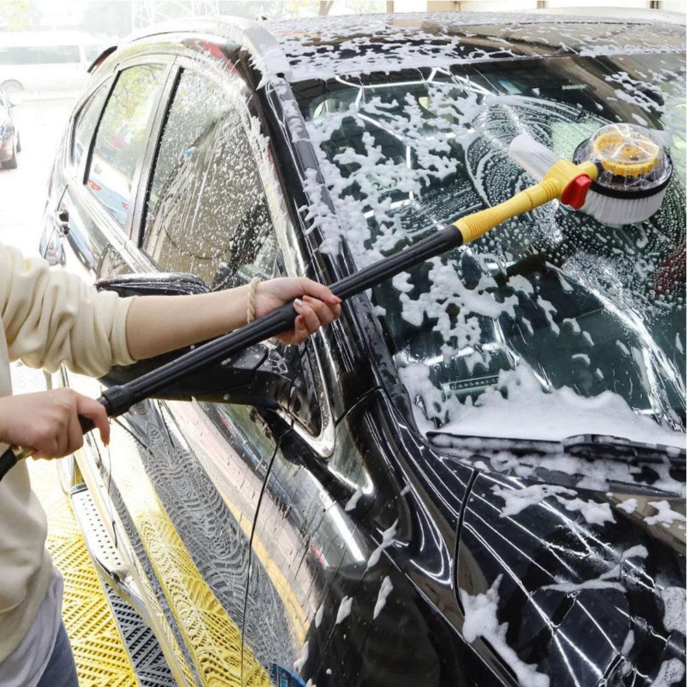Auto Rotating Car Wash Brush Kit With Long Handle Pressure Washer Mop For Cars/RV/Truck/Yard/Garden Mop Cleaning