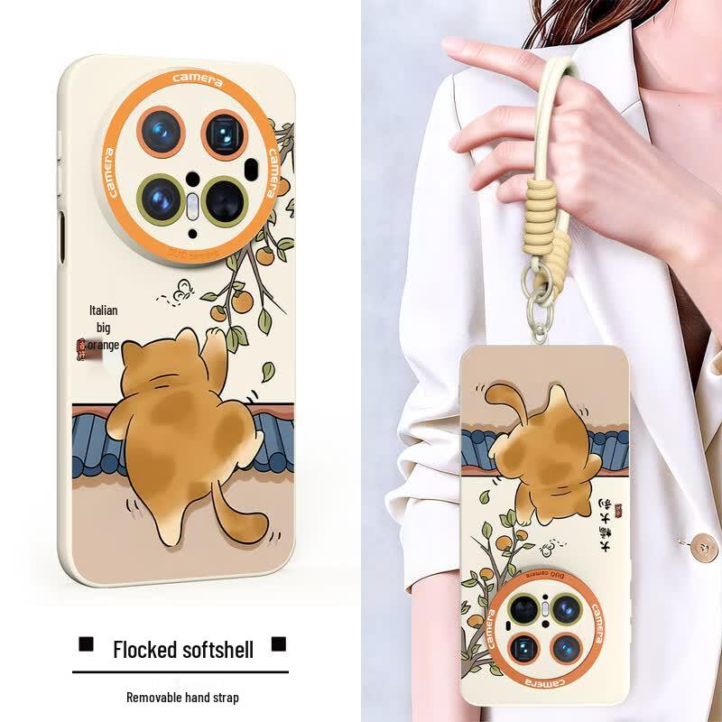 Kelimian Cute Cartoon Silicone Phone Case with Lanyard for Huawei Mate Series