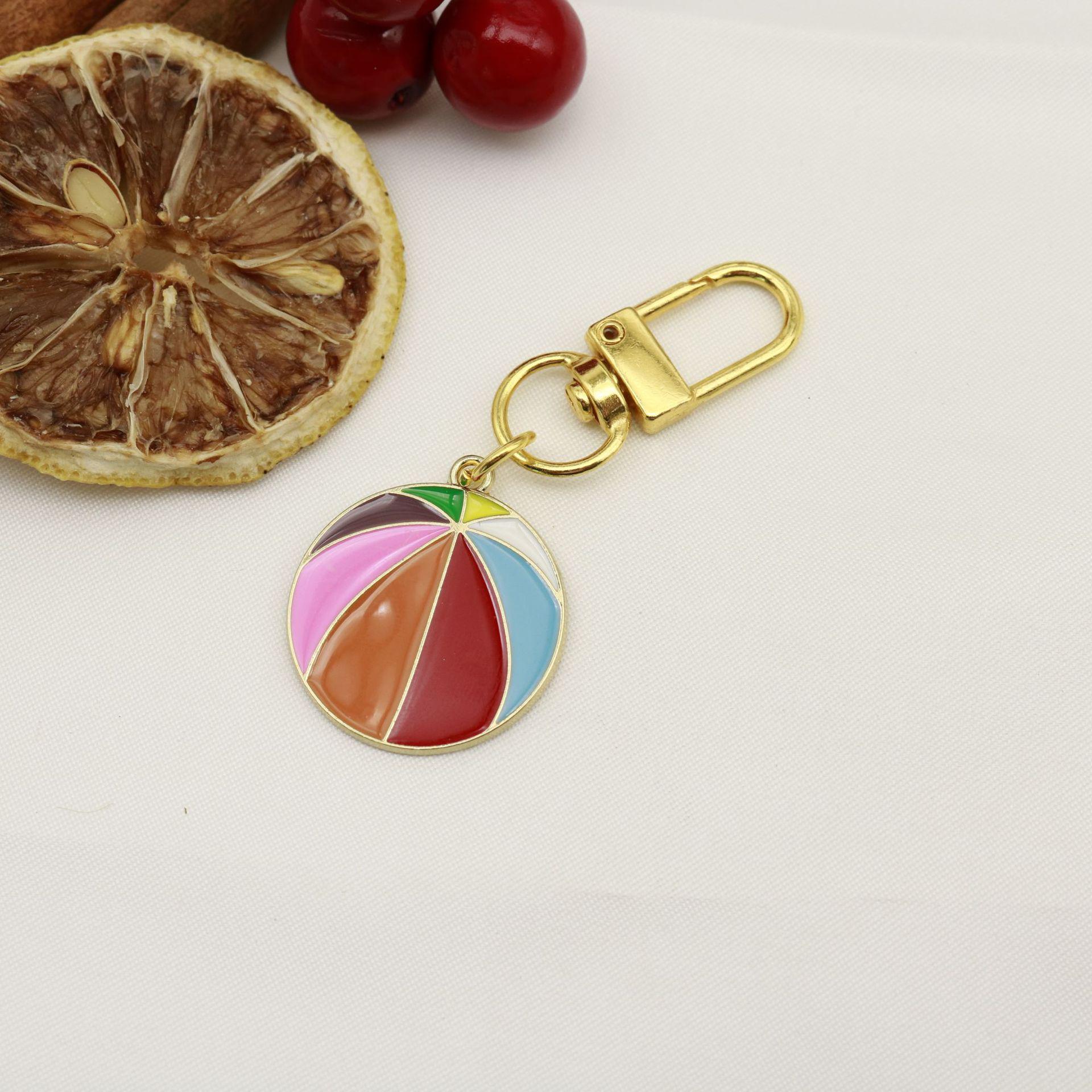 Sports Alloy Drip Oil Keychain: Football, Basketball, Volleyball, Rugby Pendant & Bag Charm