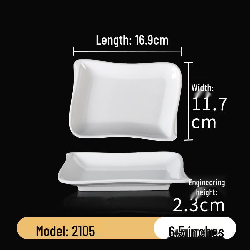 Xiangyuan White Melamine Rice Noodle Plate - Porcelain-Like Creative Hot Pot and Restaurant Tableware.