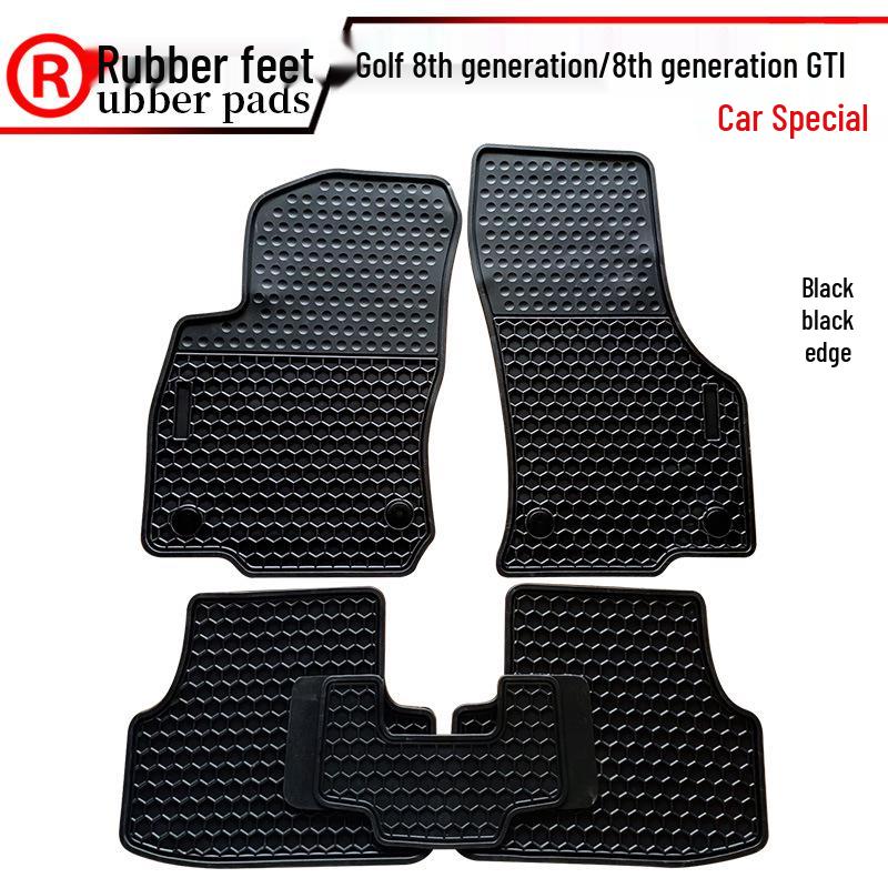 

Rubber Floor Mats & Pedal Pads for Volkswagen Golf 8th Gen GTI Black mats with black trim