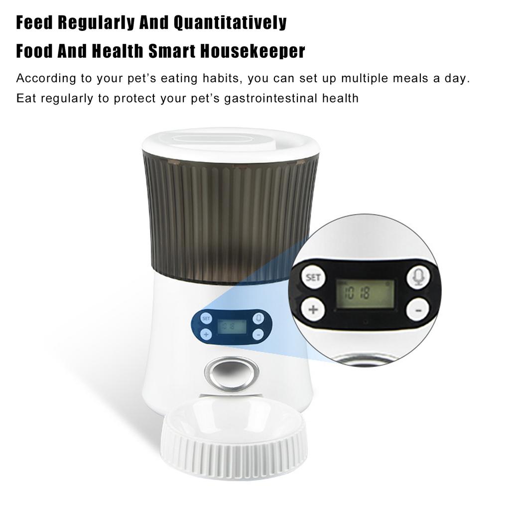 Hrănitor automat pentru animale de companie Dispozitiv de hrănire programabil cu temporizare Hrănitor inteligent pentru animale de companie Video/Activat WiFi