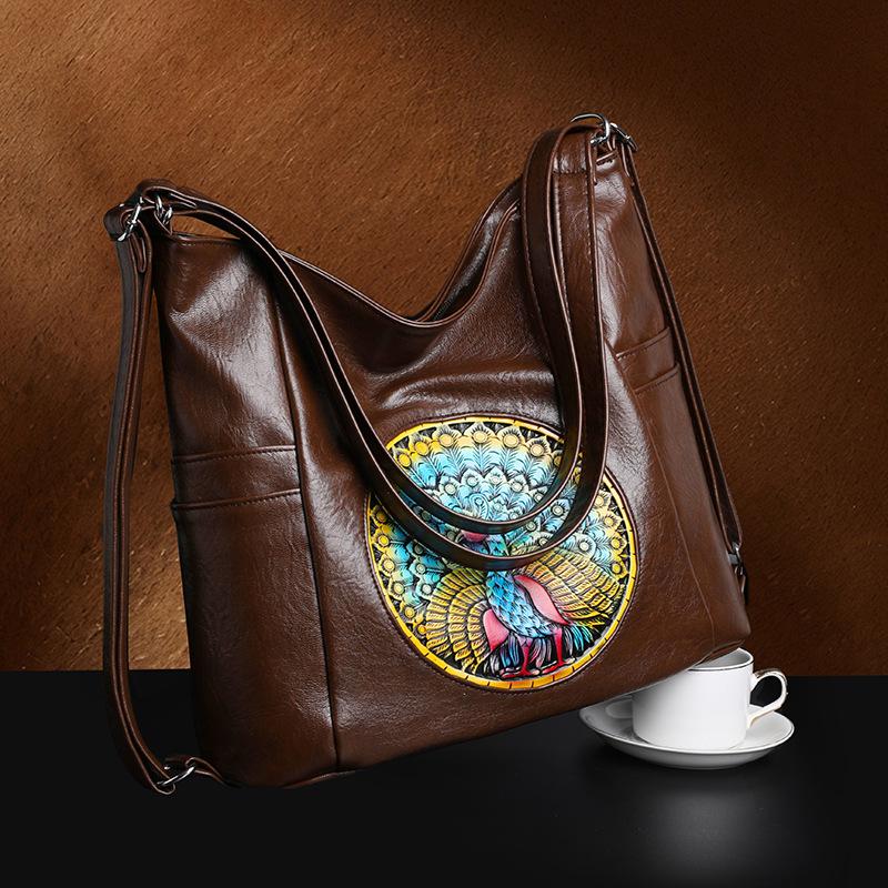 

2025 новая сумка-тоут универсальный премиальный рюкзак-компаньон большой вместимости женский ретро-рюкзак многоцелевая сумка через плечо темно-коричневого