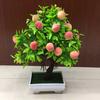 Frischhaltender künstlicher Bonsai aus natürlichem Kunststoff, realistischer gefälschter Pfirsichbaum mit Topf, Heimdekoration