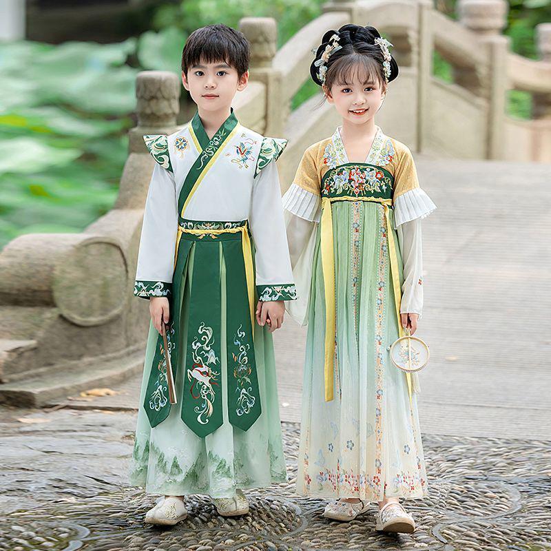 2025 Hanfu & Tang Suit: National Style Long-Sleeved Fairy Costume for Kids - Spring/Autumn Collection