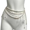 Elegant Tassel Floral Pearl Layered Waist Chain Multilayer Body Chain Decorative Belly Decor for Fashion Forward Women