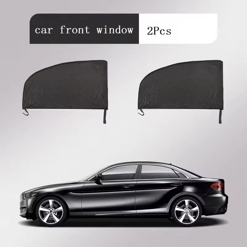 Car Sunshade Curtains Side Window Shades SUV Curtains Protection Repellent Mosquito Mesh Net Sunshade Black Auto Accessories