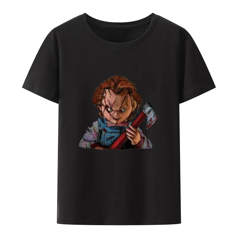 Child's Play Chuck Women's Top T-shirt Doll Murder Vintage T-shirt Harajuku Round Neck T-shirt Pure Unique Top