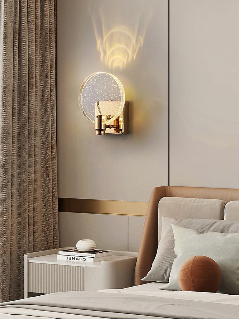 Golden Crystal Modern Glass Stainless Steel Body Led Wall Lamp,Lustre Living Room, Bedroom,Kitchen Interior Lights House Sconces