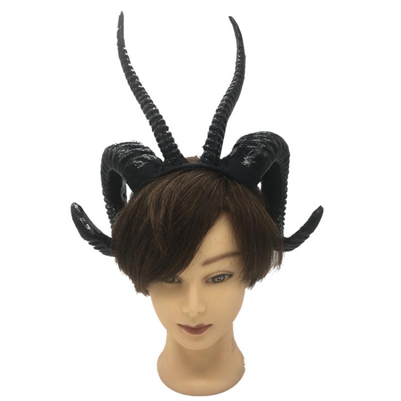 1 Piece Gothic Animal Sheep Devil Horns Headband Halloween Carnival Party Costume Props Demon Horn Headdress Cosplay Headwear