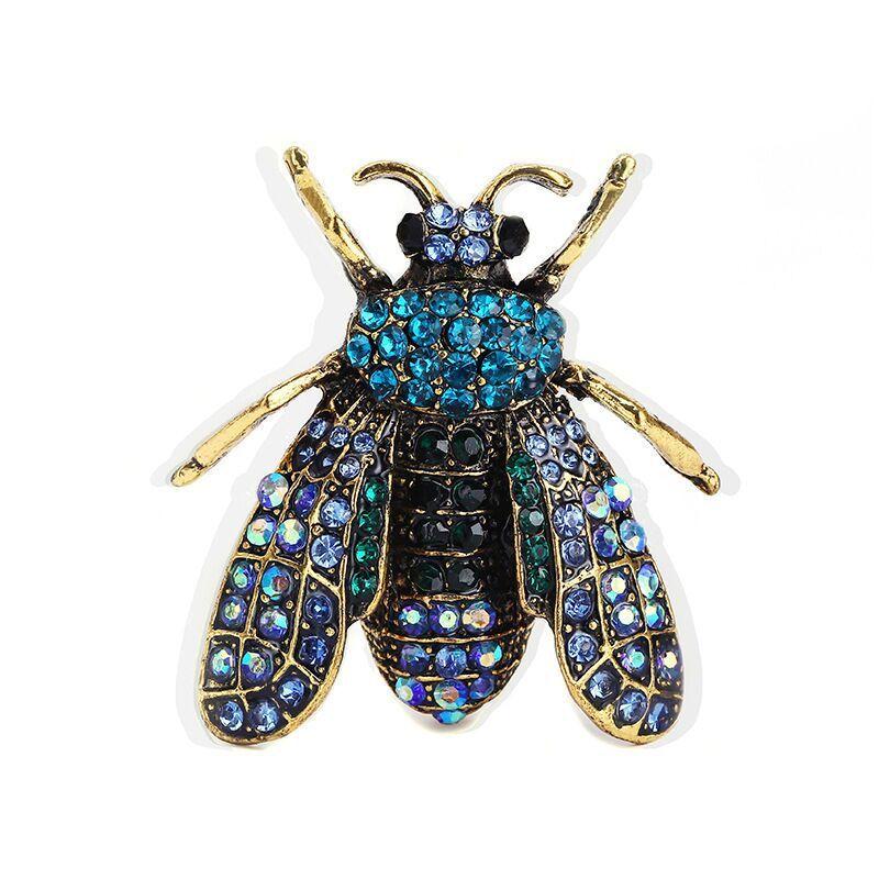 Honeybee Enamel Brooch Pin With Rhinestones For Women Vintage Fashion Accessory