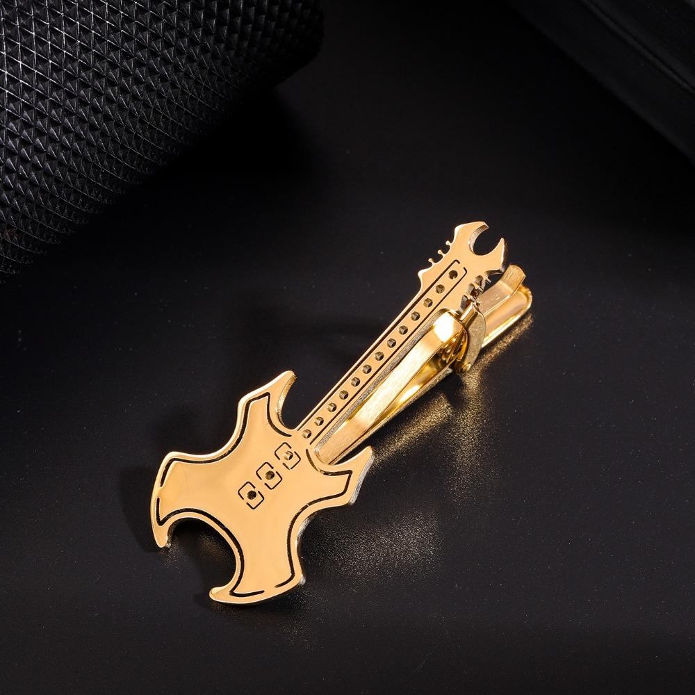 Violinschlüssel Gitarren Krawattenklammer Titanstahl Klavier Krawattenspange Konzertaccessoires