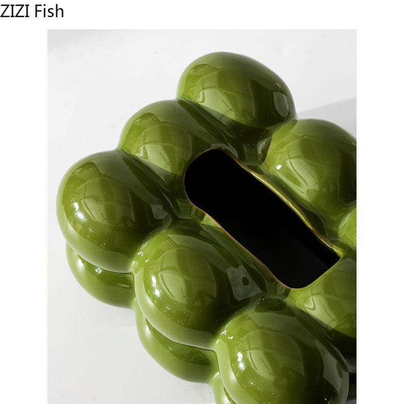 Green Bubbles Tissue Box Dining Table Napkin Holder Paper Towels Removable Tissue Boxes Cotton Candy Shaped Paper Towel Case