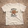 Soup Club Shirt, Funny Soup Tee, Retro Food Mascot Shirt, Vintage Comfort Food Graphic Tee, Soup Lover Gift, Cozy Foodie Shirt
