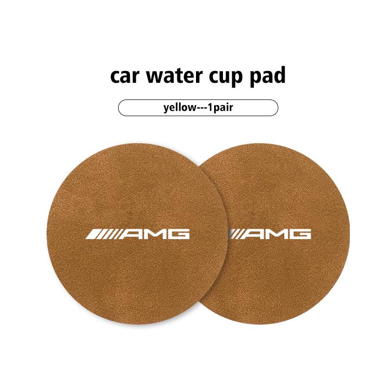 2pcs Car Coaster Water Cup Bottle Holder Mat Anti-Slip Pad For Mercedes Benz AMG C180 C300 W124 W176 W177 C200 C260 GLC CLE CLA IQ9