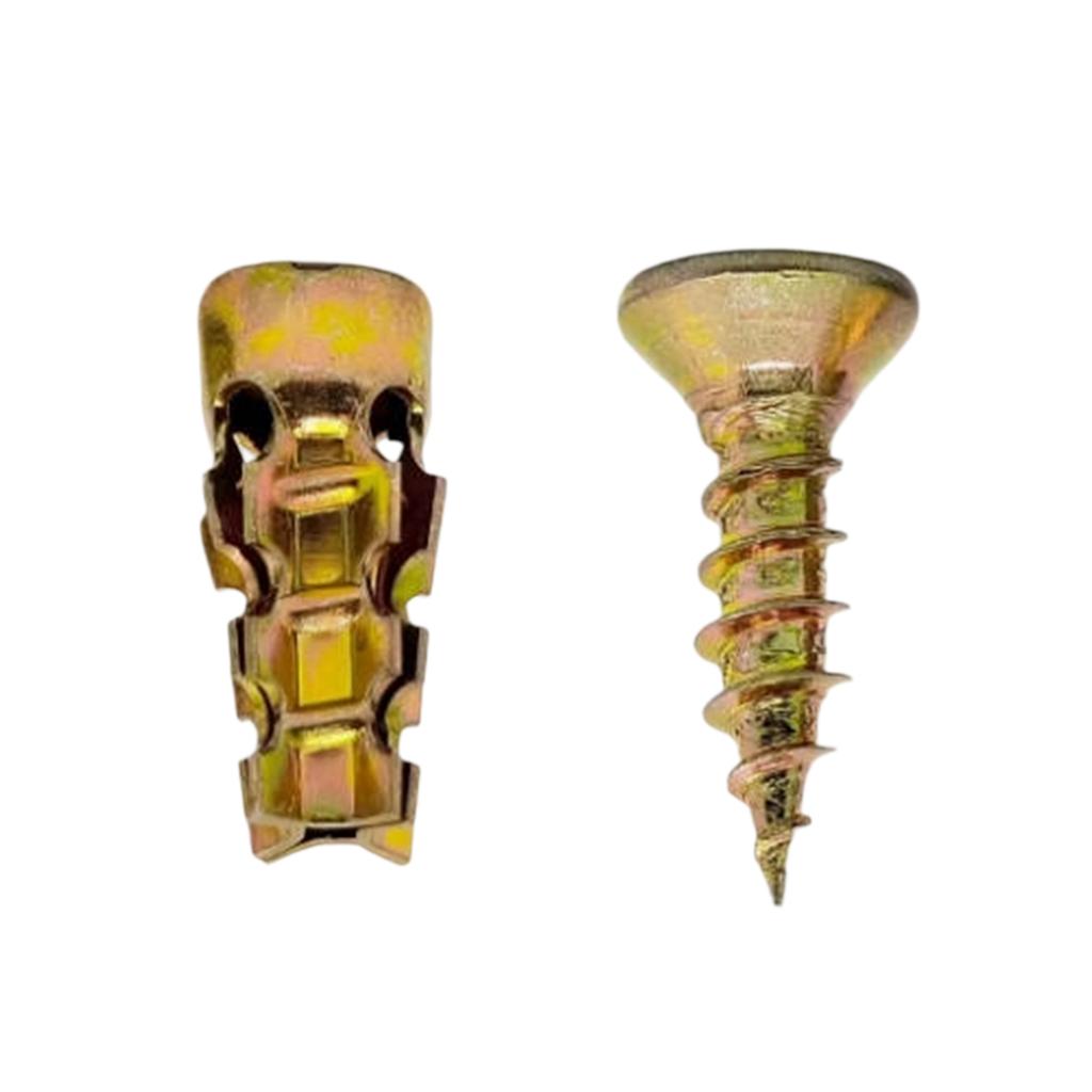 Short Expansion Screw Set for Cabinet Door Hinge Repair and Installation Suitable for Stone Tile Partition and Furniture Board Use