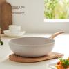 Wok, Maifanshi Color Non-Stick Frying Pan, Flat Bottom for Induction And Gas Stoves, Lightweight Design, 32cm